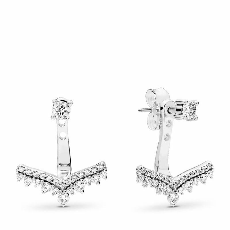 Pandora Australia Princess Wish Stud Earrings - Sterling Silver | UJKQWY804